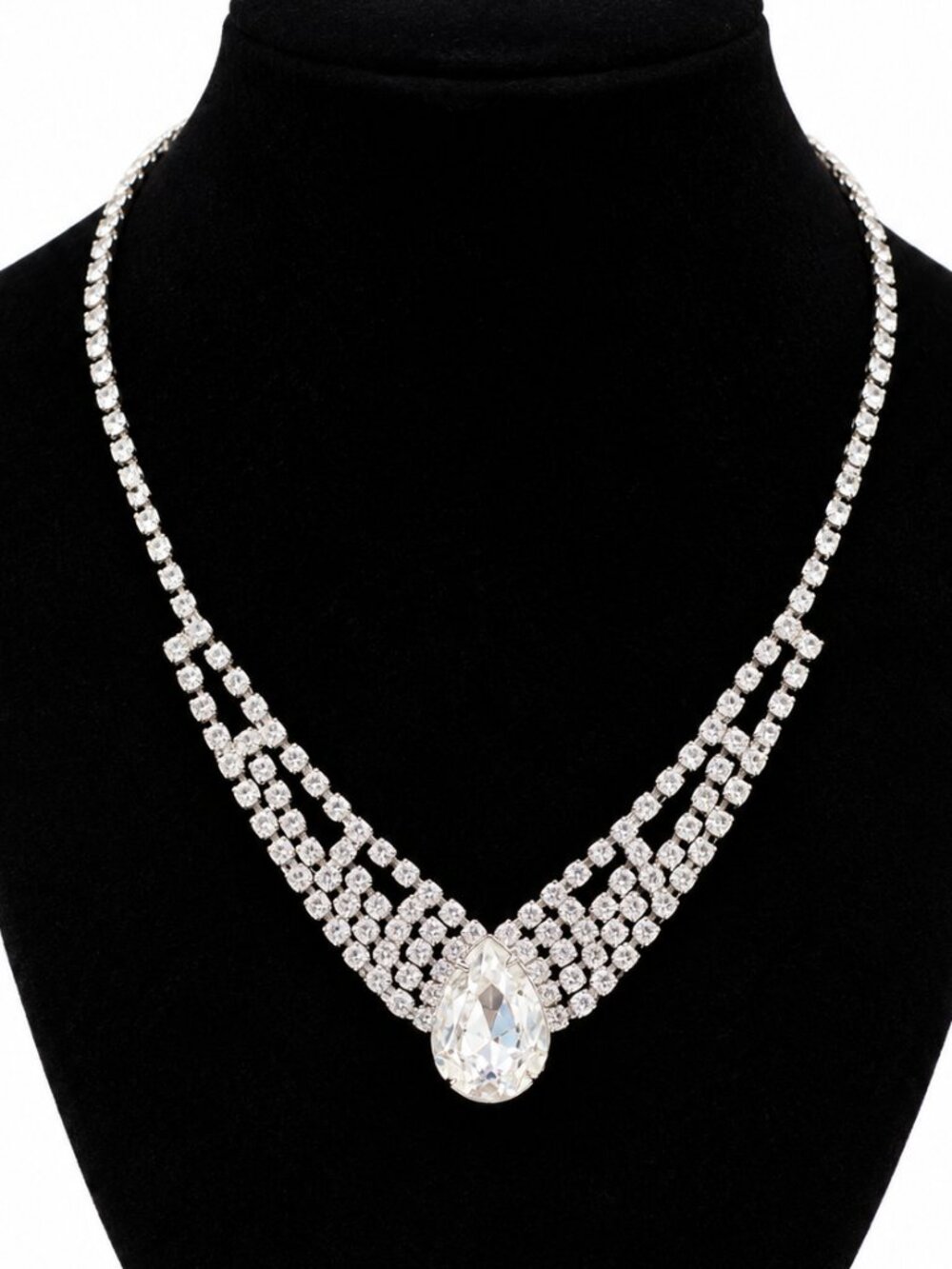 Eisenberg Rhinestone Crystal Statement Necklace